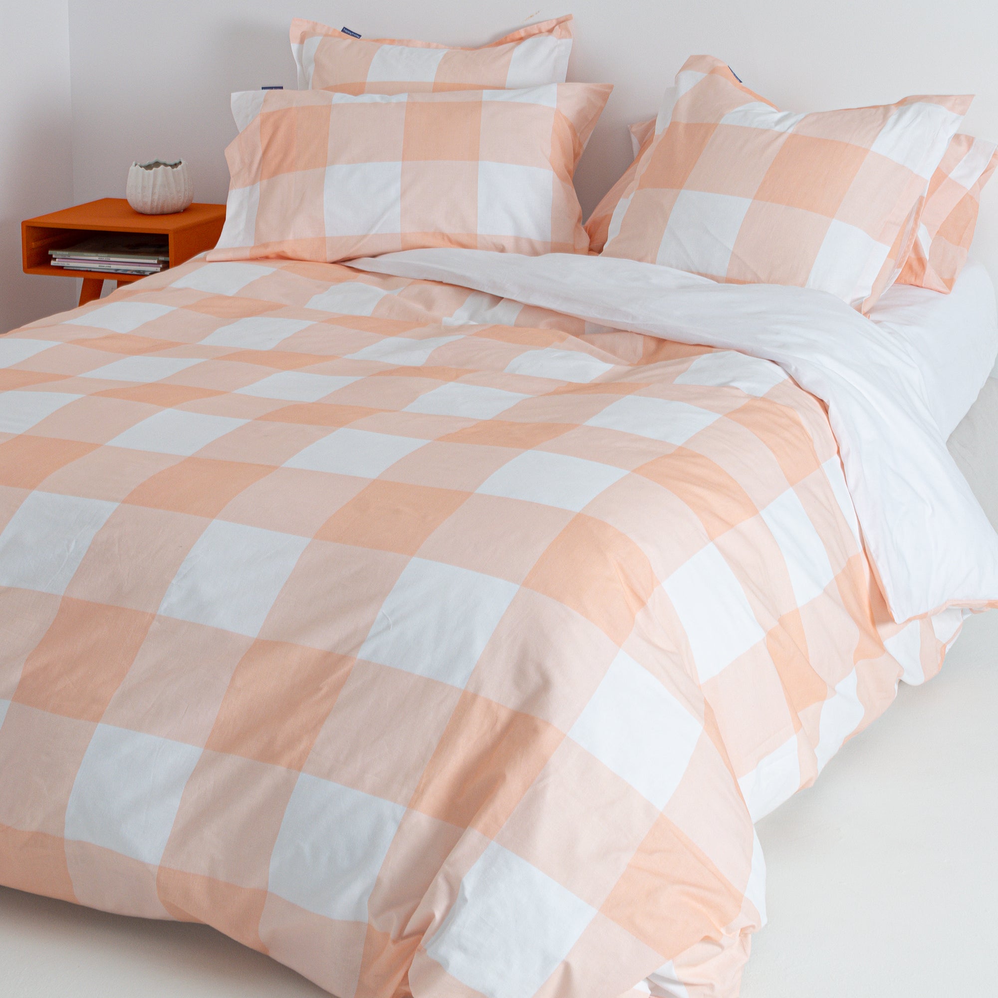 Gingham Funda nórdica Melocotón