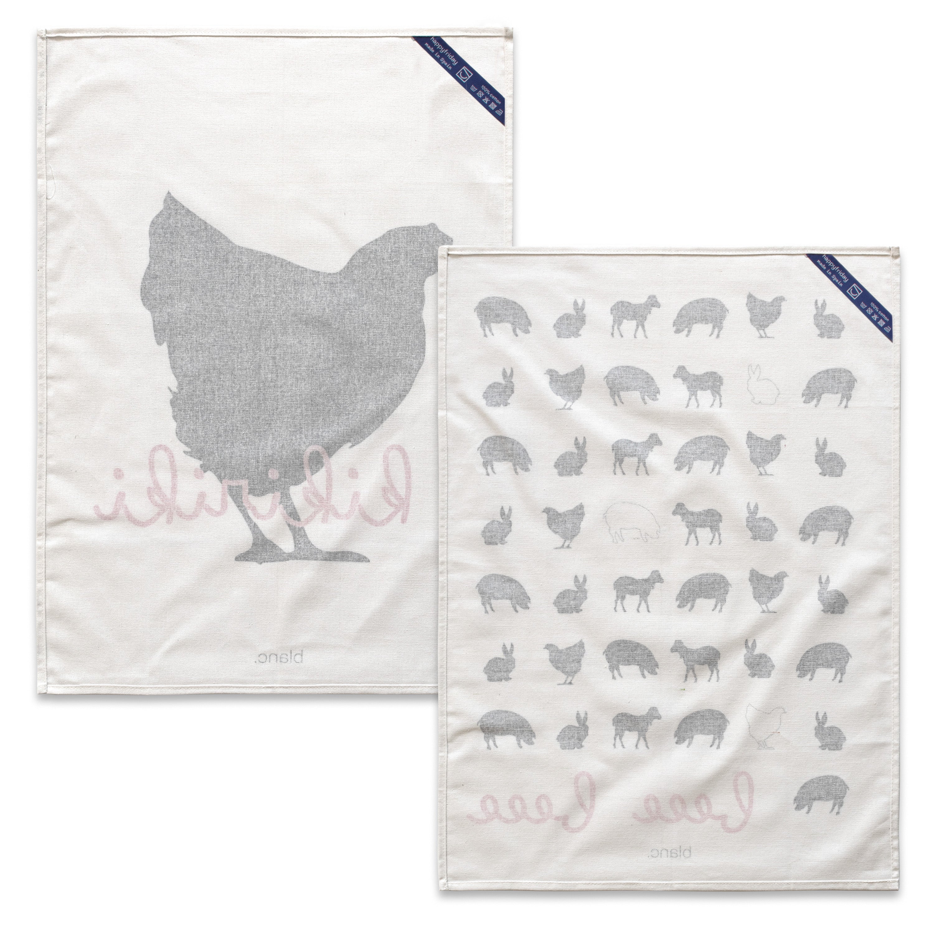 Kikiriki Paño de cocina 2 ud 70x50 cm - Paños de cocina
