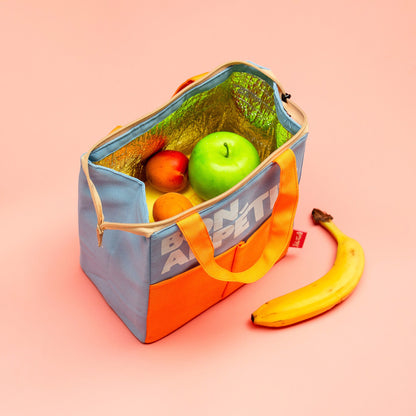 Bolsa de Almuerzo Isotérmica BON APPÉTIT azul y naranja - Dopamine Concept Store