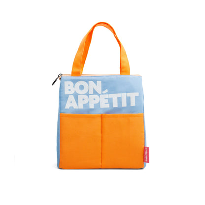 Bolsa de Almuerzo Isotérmica BON APPÉTIT azul y naranja - Dopamine Concept Store