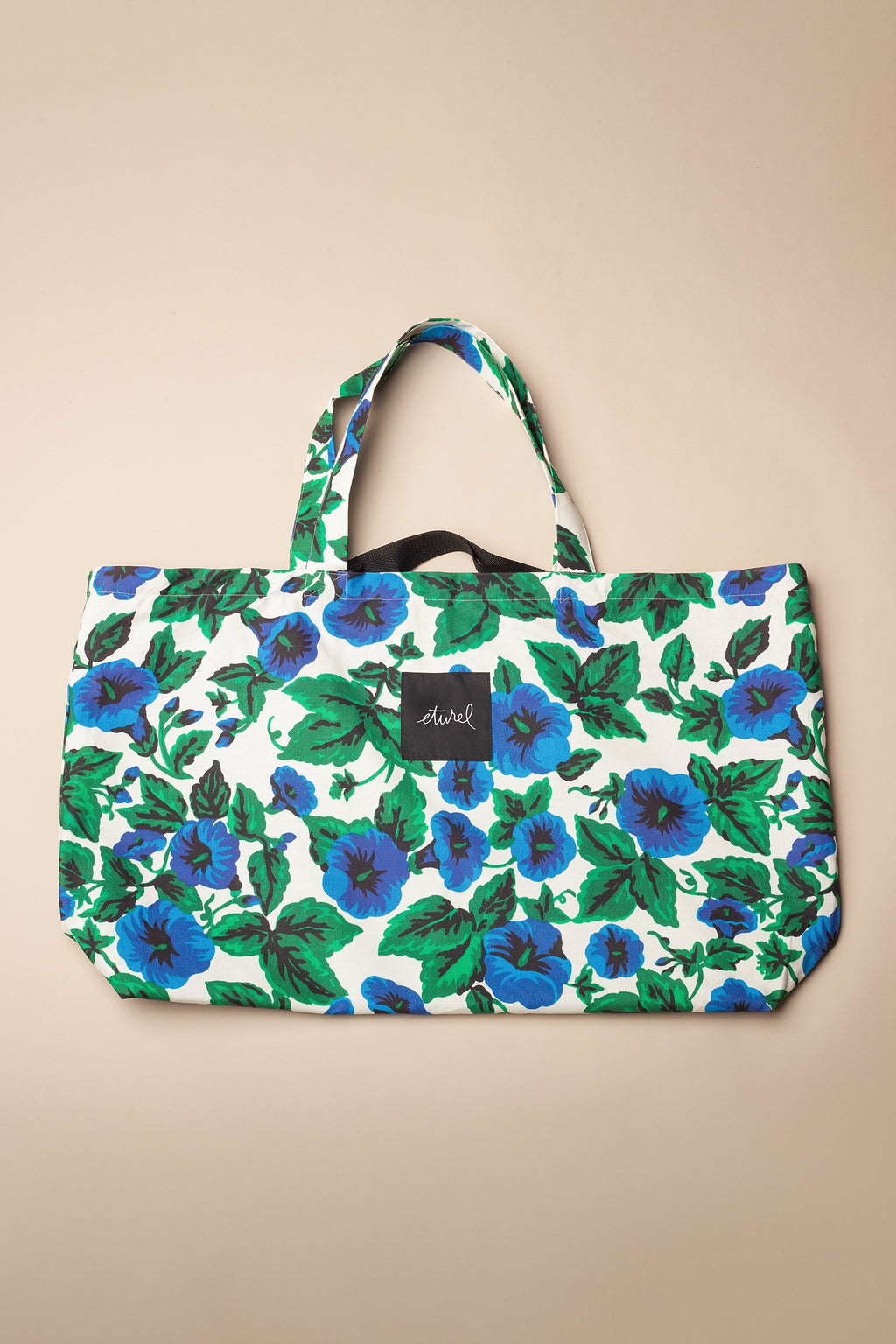 Bolso shopper maxi lona toldo flores - Bolso shopper