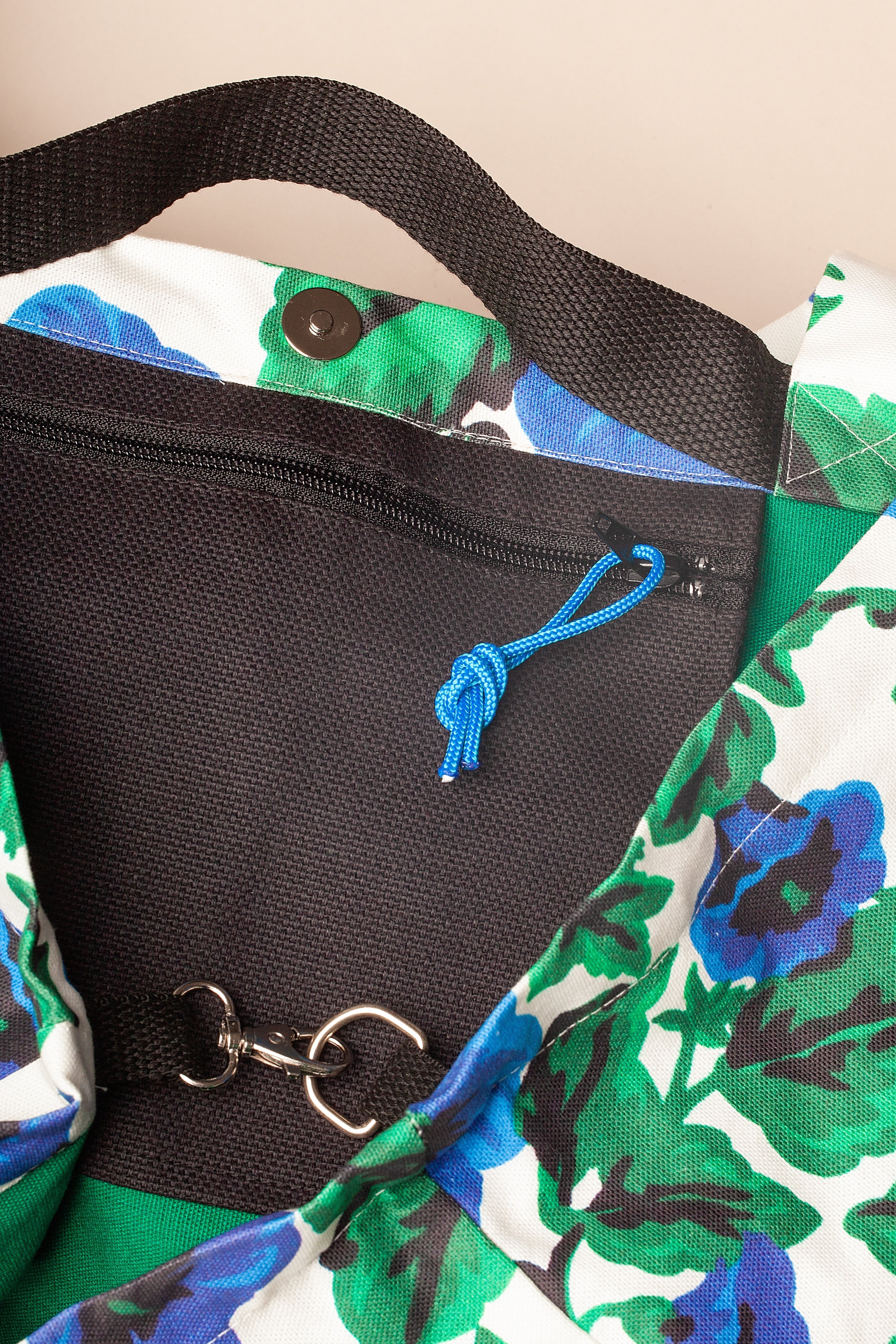 Bolso shopper maxi lona toldo flores - Bolso shopper