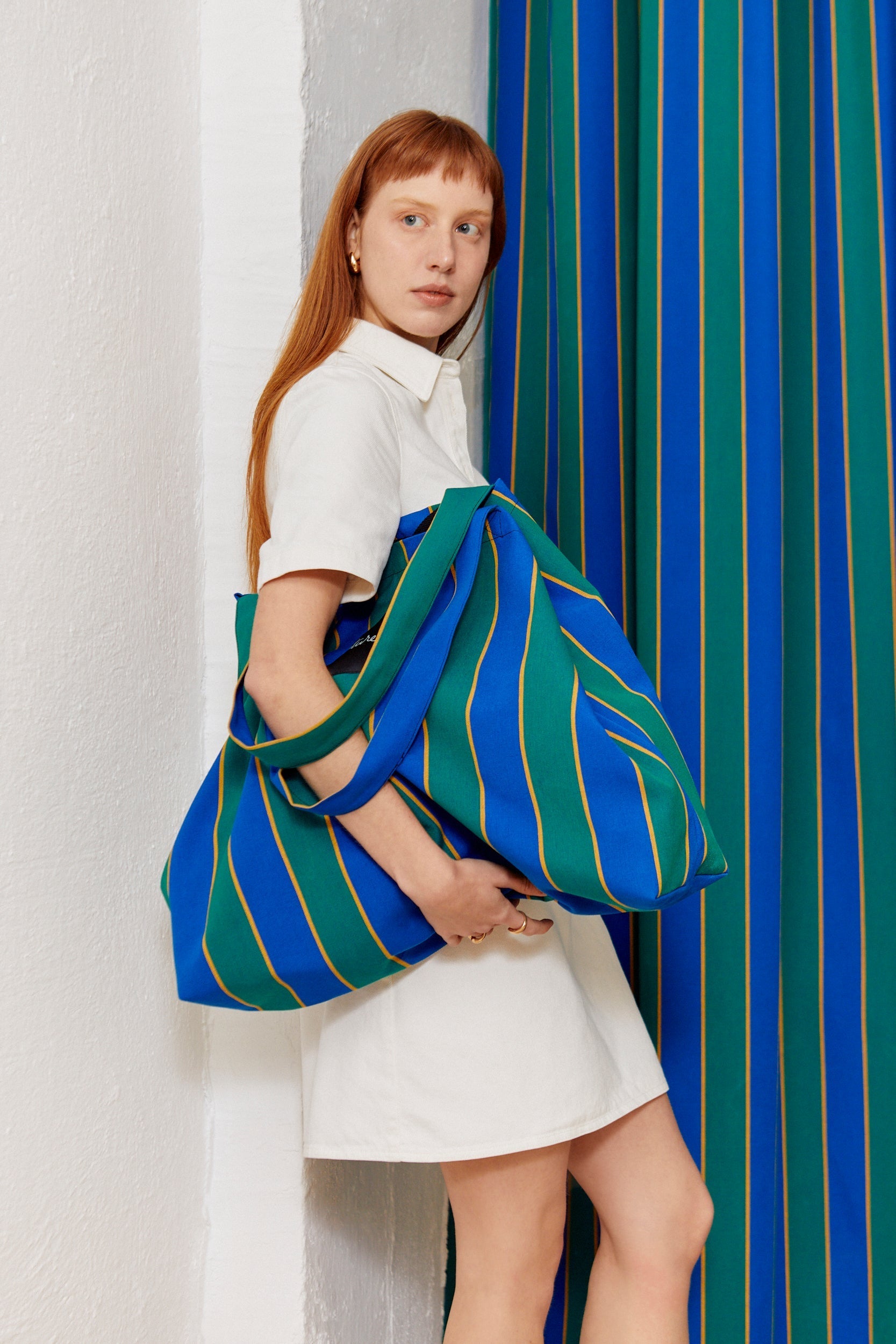 Bolso shopper maxi lona toldo rayas - Bolso shopper