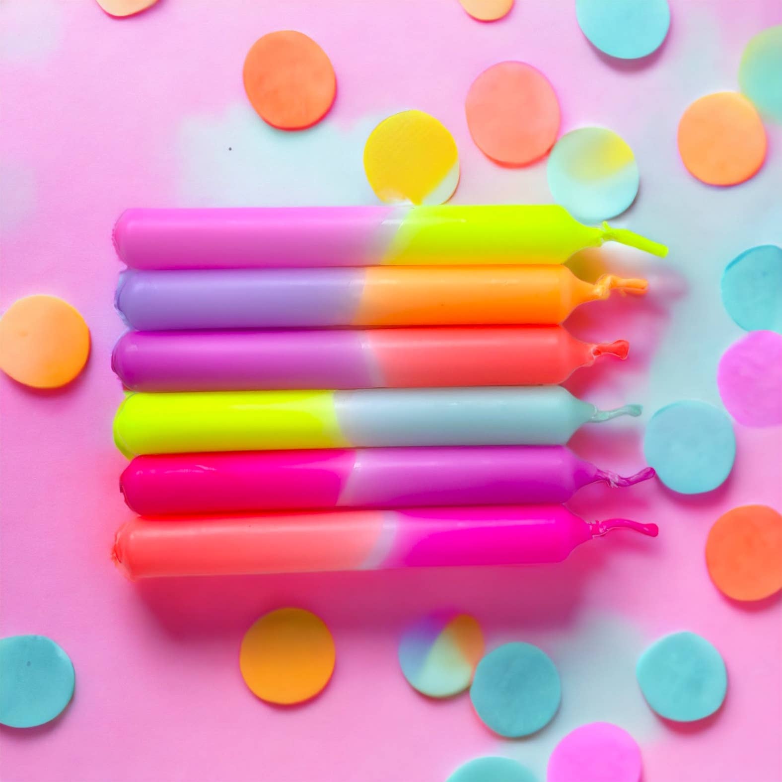 Dip Dye Konfetti: velas de cumpleaños-Dopamine Concept Store