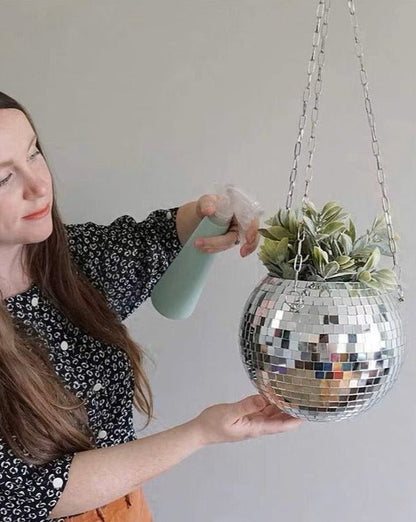 Eclectic Whimsical Disco Ball Hanging Herb Planters for Indoor - Dopamine Concept Store