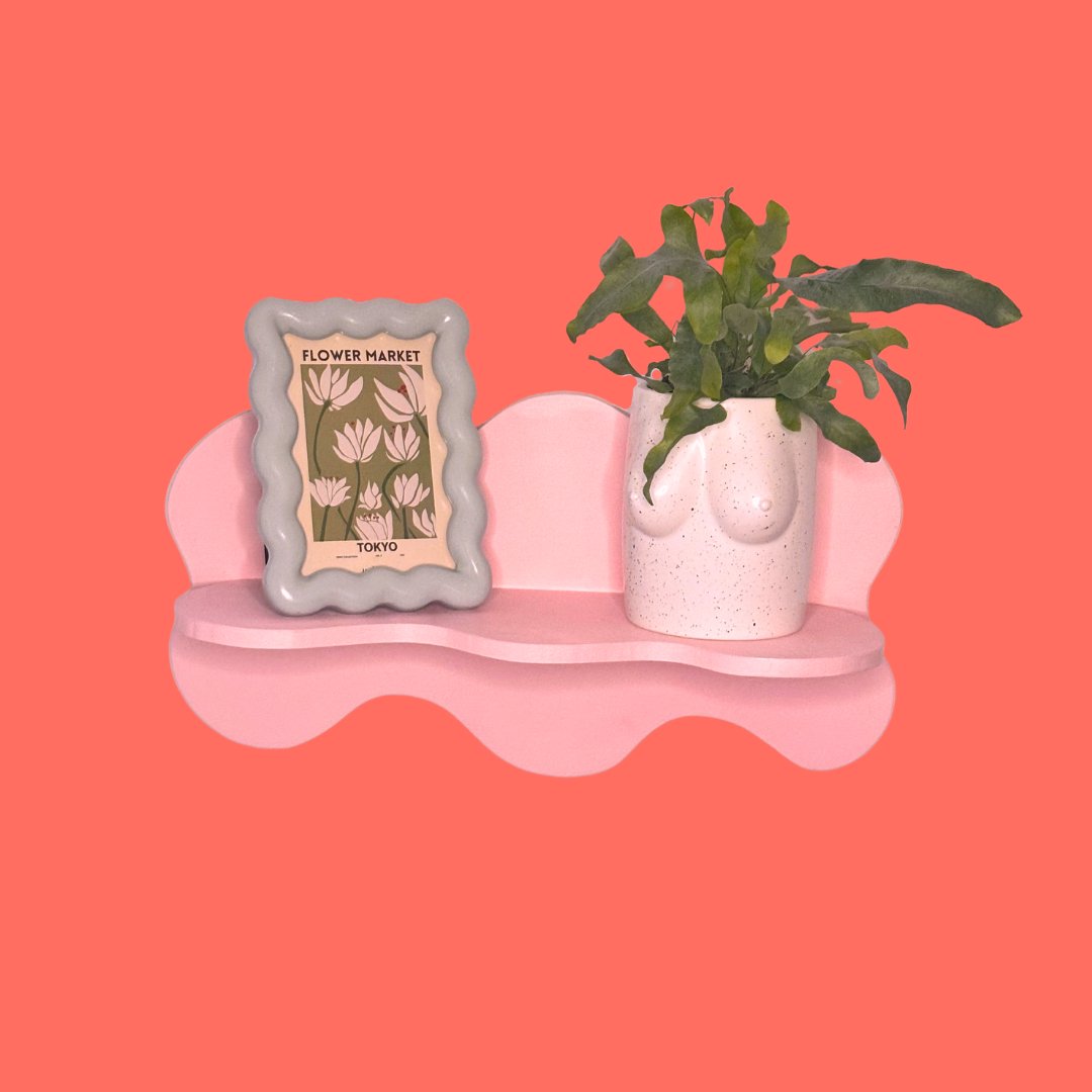 Estantería Ondas: Rosa Pastel