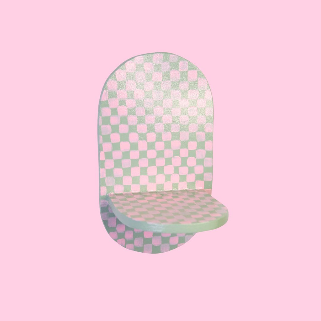 Estantería Oval Cuadros: Rosa/Verde