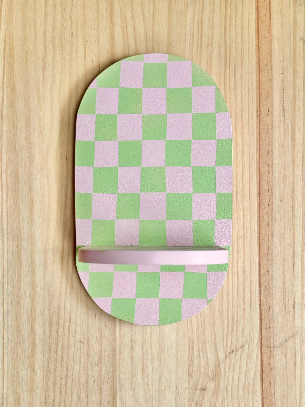 Estantería Oval Cuadros: Verde/Rosa