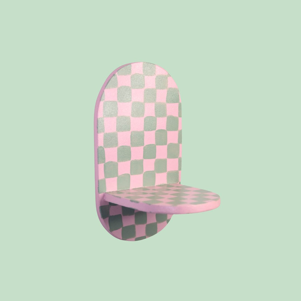 Estantería Oval Cuadros: Verde/Rosa