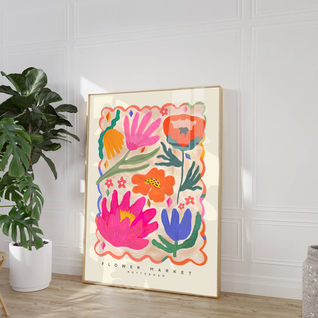 Flower Market ilustración floral: A3