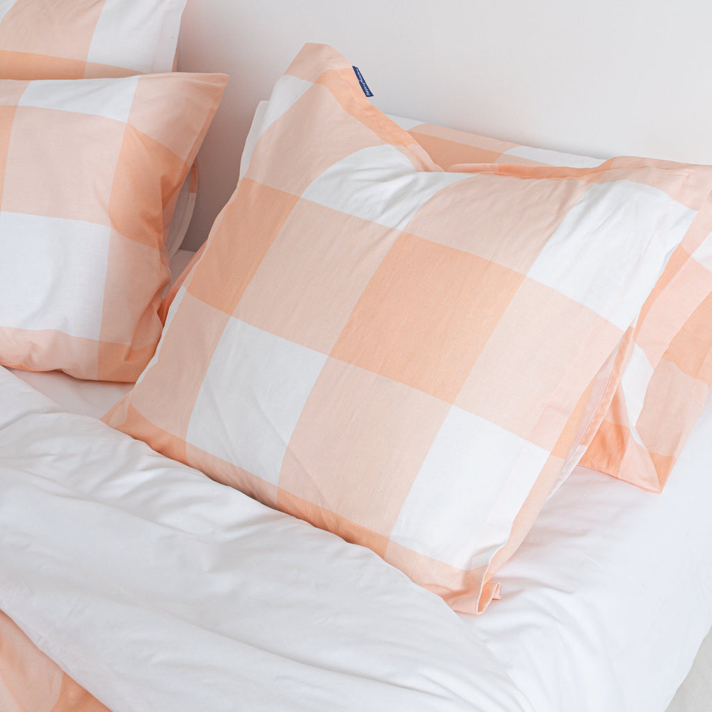 Gingham Funda de almohada Melocotón - Fundas de almohada