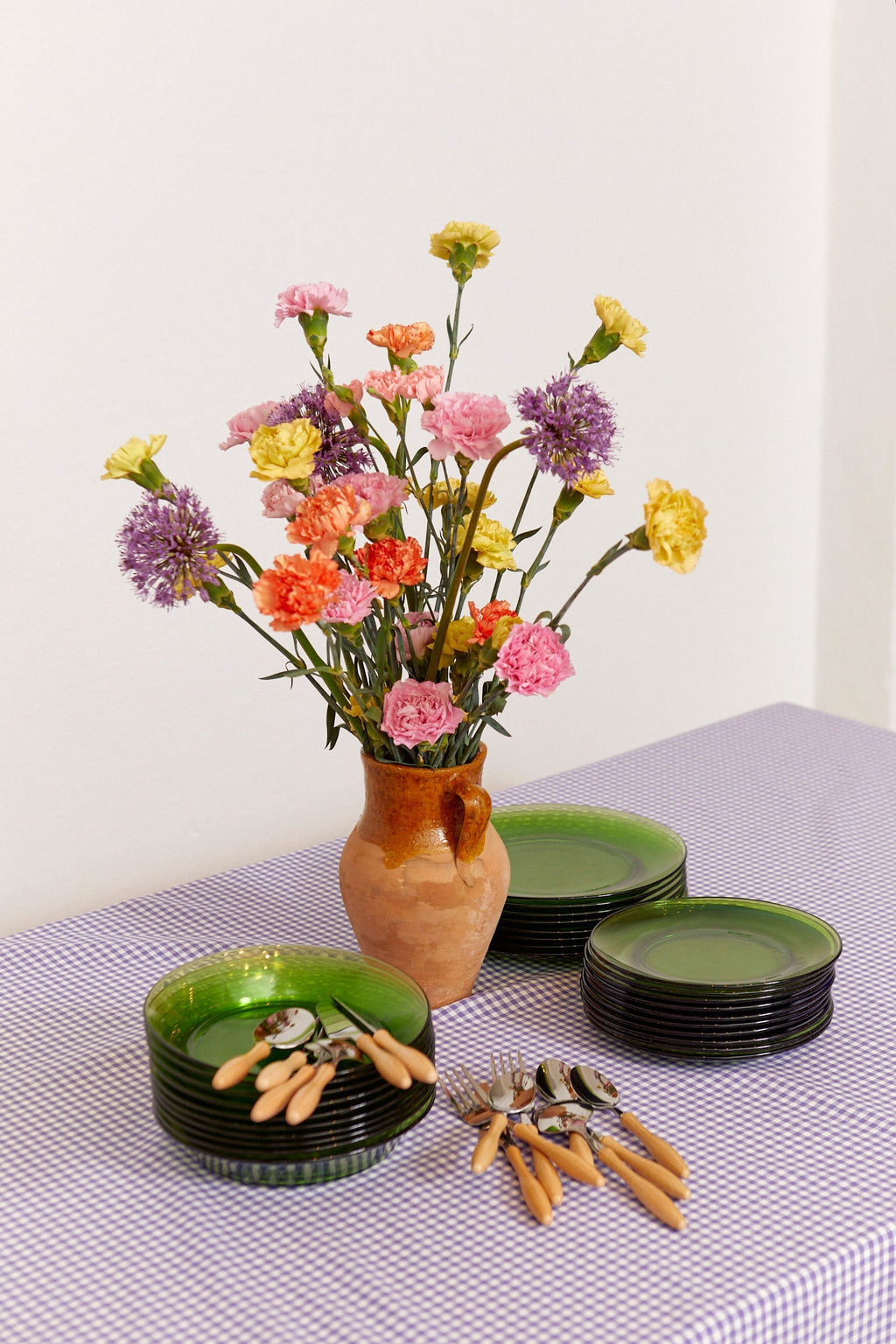 Mantel cuadros vichy malva - Mantel