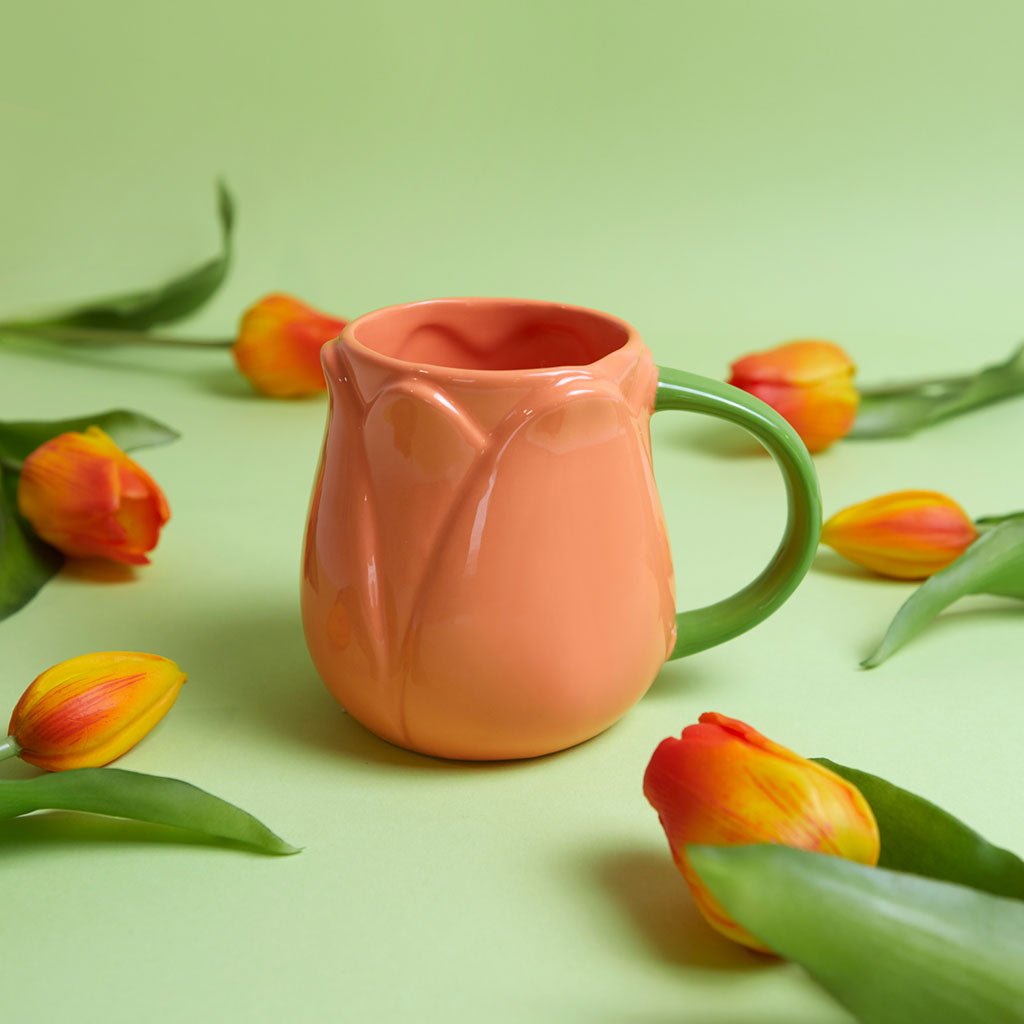 Mug Tulip Naranja 400 ml de cerámica - Dopamine Concept Store