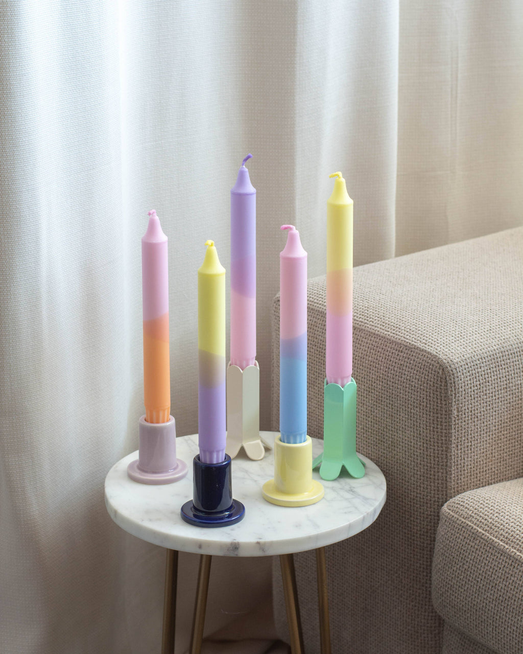 Velas Fiesta Colores pasteles: Pack de 5