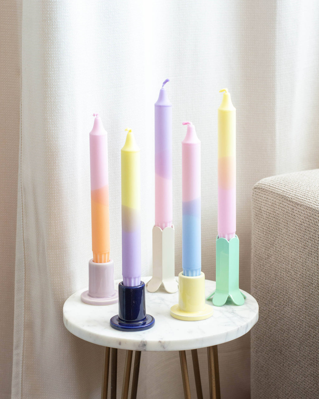 Velas Fiesta Colores pasteles: Pack de 5